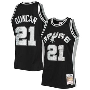 Мужская черная майка Mitchell & Ness Tim Duncan San Antonio Spurs 1998-99 Hardwood Classics, посвященная 75-летию Diamond Swingman