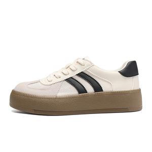 ZHR Низкие женские кроссовки для скейтбординга бежево-черного цвета