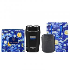 FS829 поворотная бритва портативная с двумя плавающими моющимися головками электробритва FLYCO, черный