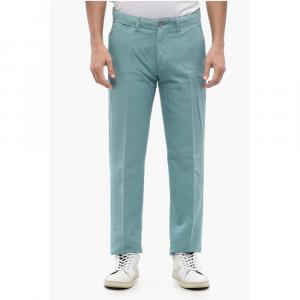 Хлопковые брюки с пуговицами Corneliani, Light Blue