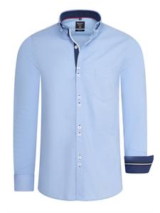 Повседневная рубашка с элегантными контрастными элементами светло-голубого цвета Rusty Neal