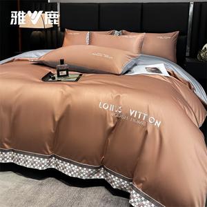 Yalu Комплект постельного белья 1,8 м, 4 предмета: простыня на резинке, пододеяльник 200x230 см