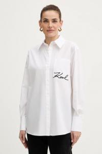Хлопковая рубашка Karl Lagerfeld, белый