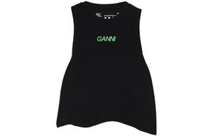 Футболка-майка женская черная GANNI