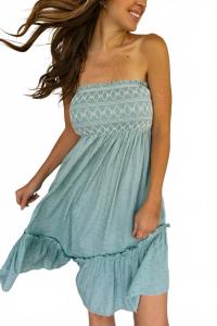 Мини-платье с открытыми плечами или макси-юбка в зеленом цвете Hem & Thread