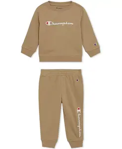 Детский комплект для мальчиков из двух предметов: толстовка с длинным рукавом и джоггеры Champion, загар/бежевый