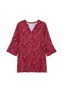 Длинная туника с воланами на рукавах 3/4 Sheego, цвет Dunkelrot Gemustert