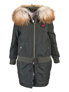 Пальто с капюшоном и искусственным мехом Mr & Mrs Italy, зеленый