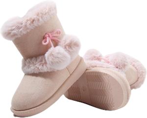 Детские зимние сапоги Femizee для девочек и мальчиков, теплые зимние уличные снежные ботинки (для малышей/маленьких детей), 1967 Pink