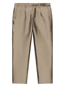 Шелковые брюки Classic Mikado строгого кроя Dolce & Gabbana Kids, золотой