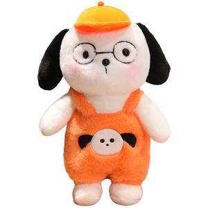 Милые куклы плюшевые собаки в шляпе и очках высота 30см/45см/60см Barbne, оранжевый