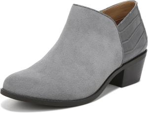 Ботильоны Vionic Marissa Short Bootie, черные, замшевые, с крокодиловым принтом, размер 5, средний