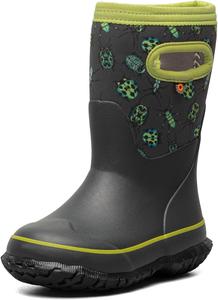 Детские водонепроницаемые резиновые сапоги BOGS Grasp - с утеплителем для зимы, снега и грязи, с удобными ручками для надевания для малышей, мальчиков и девочек, защита в любую погоду, серый