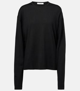 Свитер из смесовой шерсти Lemaire, черный