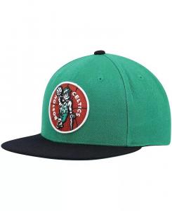Мужская двухцветная бейсболка Snapback 2.0 Kelly Green and Black Boston Celtics Hardwood Classics Team Mitchell & Ness
