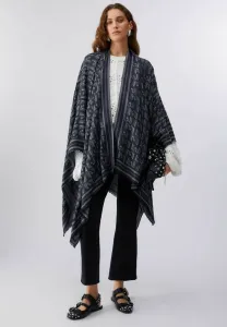 Пончо с жаккардовой накидкой с логотипом. Liu Jo, Black