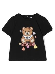 Moschino Kids футболка с принтом Teddy Bear, черный