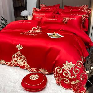 FUANNA Комплект постельного белья 180x220 см, простыня на резинке, пододеяльник 220x240 см, Love Affair, красный BN