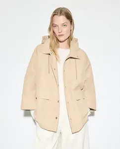 Короткий однотонный дождевик для женщин Woman El Corte Inglés, бежевый