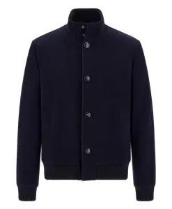 Шерстяная нейлоновая куртка-бомбер Boggi Milano, синий