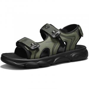 LINGPAO Мужские пляжные сандалии Black/Green/Sand в зеленом цвете, цвет Green