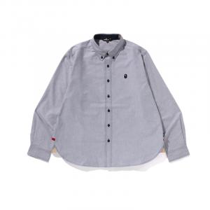 Оксфордская рубашка Bape A BATHING APE, темно-синий