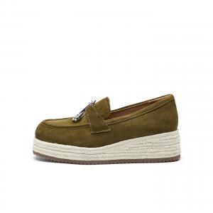 Kangaroo Espadrilles Loafers для женщин 2025 ELLE, army зеленый