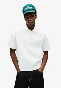 Рубашка-Поло с коротким рукавом Bershka, White