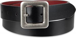 Женский ремень Levi's «два в одном» с квадратной пряжкой и эффектным дизайном, Black/Burgundy