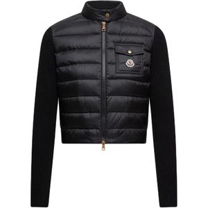 Moncler Утепленный пуховик из смесовой шерсти, Black
