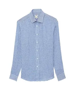 Льняная рубашка виши Ines De La Fressange Paris, синий