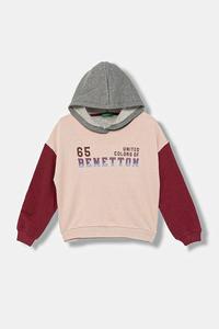 Детская хлопковая толстовка United Colors Of Benetton, розовый