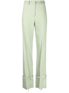 Patrizia Pepe твиловые брюки с пряжками, зеленый