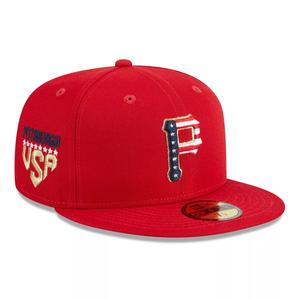 Мужская облегающая шляпа New Era Red Pittsburgh Pirates 2023 Четвертое июля 59FIFTY