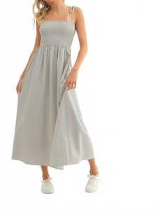 Полосатое макси-платье в цвете экрю WISHLIST, Ecru