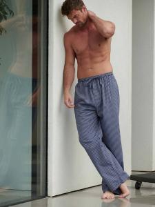 Пижамные брюки из хрустящего хлопка в полоску British Boxers, цвет Winchester