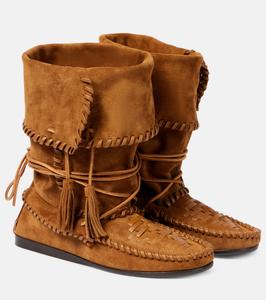 Ботильоны Winki из замши Isabel Marant, Cognac