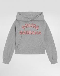Удлиненное худи из флиса с вышивкой dolce&gabbana Dolce & Gabbana, серый