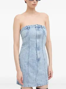 Джинсовое платье мини с искусственным жемчугом Miss Sixty, синий