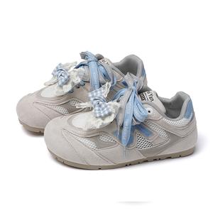 OLDDESIRE Низкие повседневные туфли женские серо-синие