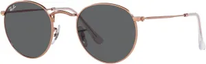 Солнцезащитные очки Ray-Ban унисекс RB3447 круглые металлические, Rose Gold/Dark Grey