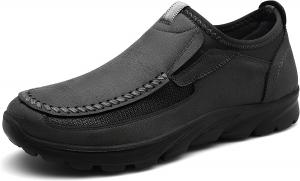 Мужские лоферы JSWEI, машинная стирка, удобные, мягкие и легкие, дышащие повседневные кроссовки для мужчин, модные для прогулок, черный/серый