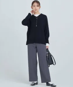 Базовые широкие прямые брюки из двойной ткани Suite L, цвет Charcoal Gray [004]