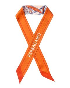 Шелковый шарф с логотипом Ferragamo Salvatore Ferragamo, оранжевый