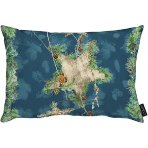 Декоративная подушка 9531 с чехлом и наполнителем, 1 штука Apelt, Grün/blau + gemustert