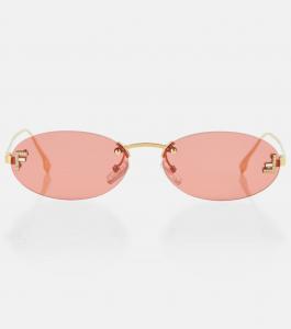 Первые овальные солнцезащитные очки fendi Fendi, розовый