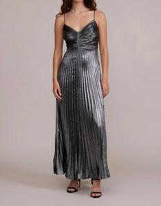 Серебряное плиссированное платье Rose LUCY PARIS