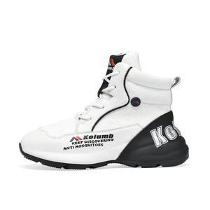 Женские высокие повседневные ботинки с термоамортизацией и устойчивостью к истиранию Kolumb, белый/черный