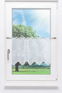 Штора для кафе "Экзотика" (Ш x В) 192 см * 40 см, цвет белый/белый