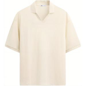 Рубашка поло мужская бежевая Zara, бежевый